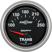 Auto Meter Gauge Sport-Comp II Transmission Temperature 2 5/8 in. 100-250 Degrees F Electrical Analog Each AMT-7657