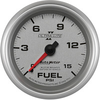 Auto Meter Gauge Ultra-Lite II Fuel Pressure 2 5/8 in. 15psi Mechanical Analog Each AMT-7711