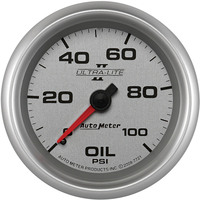 Auto Meter Gauge Ultra-Lite II Oil Pressure 2 5/8 in. 100psi Mechanical Analog Each AMT-7721