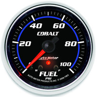 Auto Meter Gauge Cobalt Fuel Pressure 2 5/8 in. 100psi Stepper Motor w/ Peak & Warn Analog Each AMT-7963