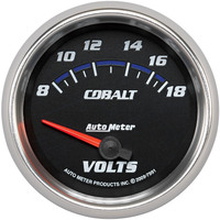 Auto Meter Gauge Cobalt Voltmeter 2 5/8 in. 18V Electrical Analog Each AMT-7991
