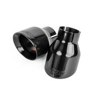 APR Tip Kit Double Wall Exhaust Tips 4in. in. Polished Diamond Black Set of 2 APR-TPK0003