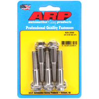 ARP Bolts Hex Head Stainless Steel Polished 3/8 in.-16 RH Thread 2.000 in. UHL Set of 5 ARP 625-2000