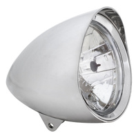 Attitude Inc Indian Style Headlight 5 3/4" Chrome E Marked Round Tip