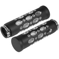 Attitude Inc Billet 1" Handle Bar Grips Black Machined Set for Harley