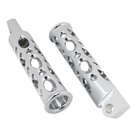Attitude Inc Billet Machined Oval Foot Peg Set Chrome Pair for Harley