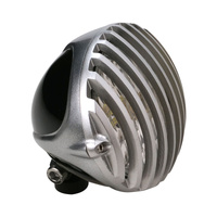 Attitude Inc 5.0'' Aluminium Headlight Silver/Black Vintage Chopper Bobber