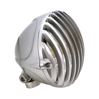 Attitude Inc 5" Aluminium Headlight Silver Vintage Chopper Bobber Each