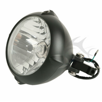 Attitude Inc 7 Inch Aluminium Black Amber Headlight Lamp Kit for Harley Bobber