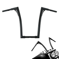 Attitude Inc Bonanza 16in Black Powder Coat Ape Hanger Bars 1-1/4in Harley