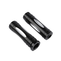 Attitude Inc Black Machined 1" Handlebar Grips Pair for Harley Touring Sportster