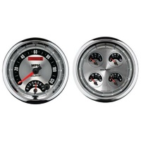 Auto Meter American Muscle 5" Quad Gauge & Tach/Speedo Combo Kit Fuel AU1205