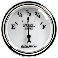 Auto Meter Old Tyme White II Fuel Level Gauge 2-1/16" 240 ohms 33 ohms AU1216