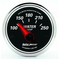 Auto Meter Designer Black II Water Temperature Gauge 2-1/16" 100-250°F AU1238