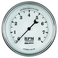 Auto Meter Old Tyme White II Tachometer 3-3/8" In-Dash 0-8,000 rpm AU1297