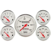 Auto Meter Arctic White Series 5-Gauge Kit Mechanical Speedometer Etc AU1300