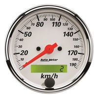Auto Meter Arctic White Speedometer 3-1/8" Programmable 0-190 kph AU1388-M