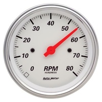 Auto Meter Arctic White Tachometer 3-3/8" In-Dash Electric 0-8,000 rpm AU1390