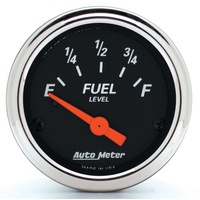 Auto Meter Designer Black Series Fuel Level Gauge Chrome Bezel 2-1/16" GM AU1422