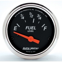 Auto Meter Designer Black Series Fuel Level Gauge Chrome Bezel 2-1/16" for Ford