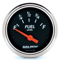 Auto Meter Designer Black Series Fuel Level Gauge Chrome Bezel 2-1/16" GM AU1425