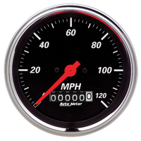 Auto Meter Designer Black Series 3-3/8" 120 mph Speedometer Electronic with Wheel AU1479