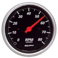 Auto Meter Designer Black Tachometer 3-3/8" In-Dash Electric 0-8,000 rpm AU1490