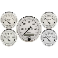 Auto Meter Old Tyme White Series 5-Gauge Kit Electric Speedometer AU1602