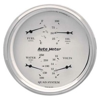 Auto Meter Old Tyme White Quad Gauge/Speedometer Kit 5" Fuel Water Oil Volts