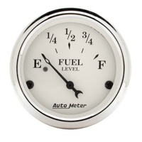 Auto Meter Old Tyme White Series Fuel Level Gauge 2-1/16" 240 ohm-33 ohm AU1606