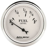 Auto Meter Old Tyme White Series Fuel Level Gauge 2-1/16" GM 0 ohm-30 ohm AU1607