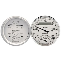 Auto Meter Old Tyme White Quad Gauge Tach/Speedometer 3-3/8' Tacho/Speedo AU1620