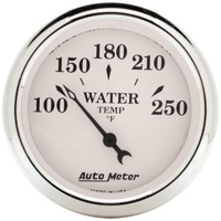 Auto Meter Old Tyme White Series Water Temperature Gauge 2-1/16" 100-250°F