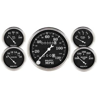 Auto Meter Old Tyme Black Series 5-Gauge Kit Mechanical Speedometer AU1708