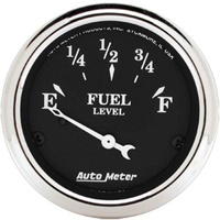 Auto Meter Old Tyme Black Series Fuel Level Gauge 2-1/16" GM 0 ohm-90 ohm AU1715