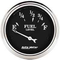 Auto Meter Old Tyme Black Series Fuel Level Gauge 2-1/16" for Ford 73 ohm 8-12 ohm