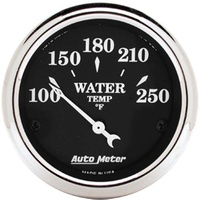 Auto Meter Old Tyme Black Series Water Temperature Gauge 2-1/16" 100-250°F