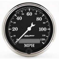 Auto Meter Old Tyme Black Speedometer 3-1/8" In-Dash Programmable 0-120 mph