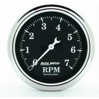 Auto Meter Old Tyme Black Tachometer 2-1/16" In-Dash Electric 0-7,000 rpm AU1797
