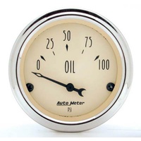 Auto Meter Antique Beige Series Oil Pressure Gauge 2-1/16" Electric 0-100 psi
