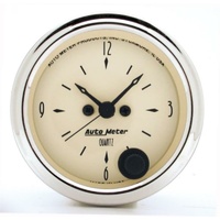Auto Meter Antique Beige Series Clock 2-1/16" Quartz Movement w/Seconds AU1885