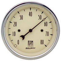 Auto Meter Antique Beige Tachometer 3-3/8" In-Dash Electric 0-8,000 rpm AU1890