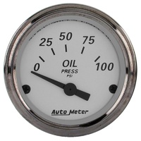 Auto Meter American Platinum Series Oil Pressure Gauge 2-1/16" Electric 0-100psi