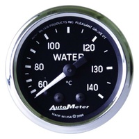 Auto Meter Cobra Series Water Temperature Gauge 2-1/16" Mechanical 60-140°C 
