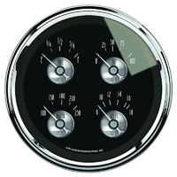 Auto Meter Prestige Series Black Diamond Quad Gauge 5" Short Sweep AU2011