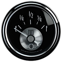 Auto Meter Prestige Series Black Diamond Fuel Level Gauge 2-1/16" 240F-33F ohm