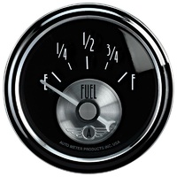 Auto Meter Prestige Series Black Diamond Fuel Level Gauge 2-1/16" 240F-33F ohm