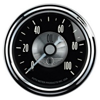 Auto Meter Prestige Series Black Diamond Oil Pressure Gauge 2-1/16" 0-100 psi