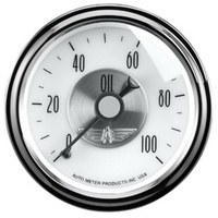 Auto Meter Prestige Series Pearl Oil Pressure Gauge 2-1/16" Mechanical 0-100 psi