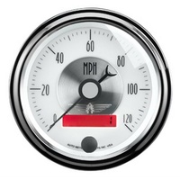 Auto Meter Prestige Series Pearl Speedometer 3-3/8" Programmable 0-120mph AU2084